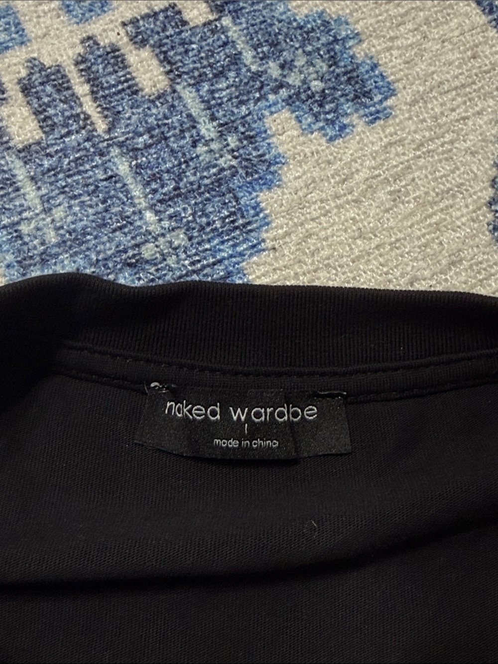 naked wardrobe Black Crewneck Tee - Minimal Label Detail - Picture 2 of 3
